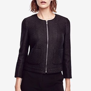 Ann Taylor Zip Tweed Jacket